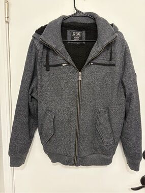 Champs sports gear Men’s Gray Zip-Up Hooded Sweater
